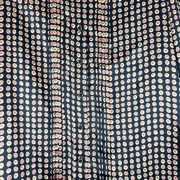 Tyler Boe Silk Tunic Top Size 8 Long Sleeve Button Front Print Quiet Luxury - Picture 3 of 6